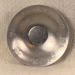 Vintage West Bend Aluminum Serving Bowl Maple Leaf Grape Embossed MCM Dish USA